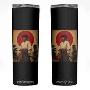 Afro American Samurai Bushido Warrior Skinny Tumbler Vintage Japanese Ukiyoe Graphic