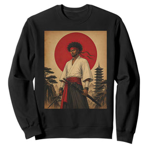 Afro American Samurai Bushido Warrior Sweatshirt Vintage Japanese Ukiyoe Graphic