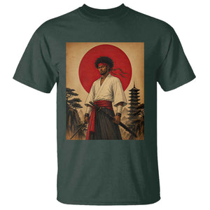 Afro American Samurai Bushido Warrior T Shirt Vintage Japanese Ukiyoe Graphic