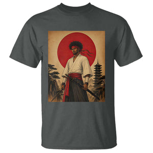 Afro American Samurai Bushido Warrior T Shirt Vintage Japanese Ukiyoe Graphic