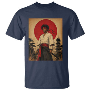 Afro American Samurai Bushido Warrior T Shirt Vintage Japanese Ukiyoe Graphic