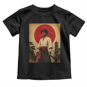 Afro American Samurai Bushido Warrior Toddler T Shirt Vintage Japanese Ukiyoe Graphic