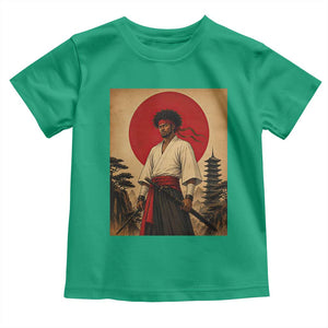 Afro American Samurai Bushido Warrior Toddler T Shirt Vintage Japanese Ukiyoe Graphic