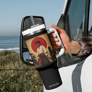 Afro American Samurai Bushido Warrior Tumbler With Handle Vintage Japanese Ukiyoe Graphic TS12 Print Your Wear