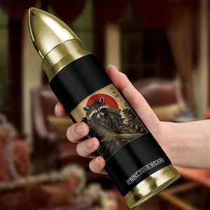 Funny Samurai Raccoon Bullet Tumbler Vintage Japanese Ukiyoe Warrior Graphic
