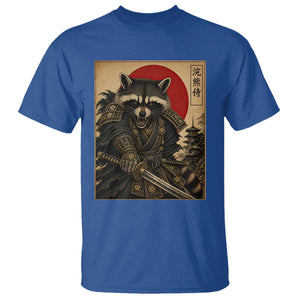 Funny Samurai Raccoon T Shirt Vintage Japanese Ukiyoe Warrior Graphic