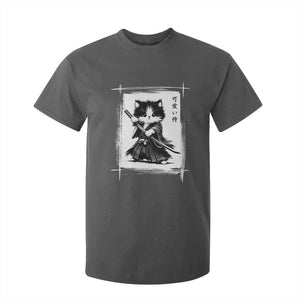 Vintage Japanese Art Samurai Cat T Shirt For Kid Sumie Kawaii Cat Lover Gift