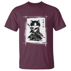 Vintage Japanese Art Samurai Cat T Shirt Sumie Kawaii Cat Lover Gift