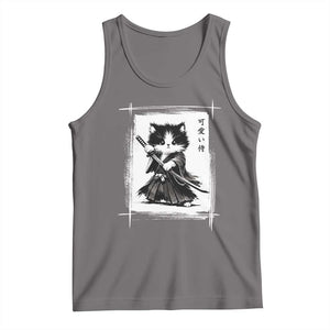Vintage Japanese Art Samurai Cat Tank Top Sumie Kawaii Cat Lover Gift