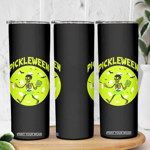 Funny Halloween Pickleball Lovers Skinny Tumbler Pickleween TS12 Print Your Wear