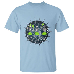 Funny Dancing Skeletons T Shirt Pickleball Halloween Gift TS12 Light Blue Print Your Wear