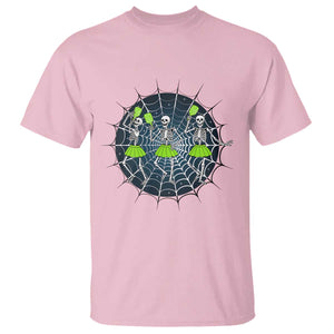 Funny Dancing Skeletons T Shirt Pickleball Halloween Gift TS12 Light Pink Print Your Wear