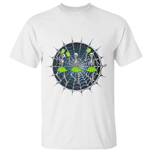Funny Dancing Skeletons T Shirt Pickleball Halloween Gift TS12 White Print Your Wear