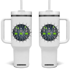 Funny Dancing Skeletons Tumbler With Handle Pickleball Halloween Gift TS12 One Size: 40 oz White Print Your Wear