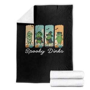 Funny Halloween Pickleball Throw Blanket Spooky Dinks Gift For Players TS12 Black Print Your Wear