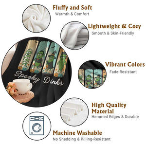 Funny Halloween Pickleball Throw Blanket Spooky Dinks Gift For Players TS12 Print Your Wear