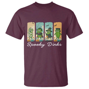 Funny Halloween Pickleball T Shirt Spooky Dinks Gift For Players TS12 Maroon Print Your Wear