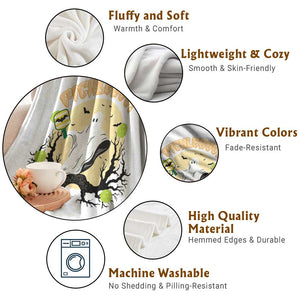 Funny Halloween Pickleball Throw Blanket Pickleboo Ghost Costume TS12 Print Your Wear