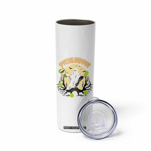 Funny Halloween Pickleball Skinny Tumbler Pickleboo Ghost Costume TS12 Print Your Wear