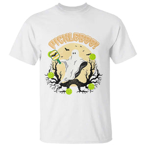 Funny Halloween Pickleball T Shirt Pickleboo Ghost Costume TS12 White Print Your Wear