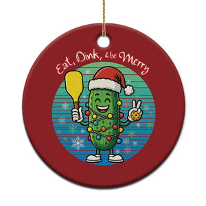 Funny Pickleball Xmas Christmas Ornament Eat Dink And Be Merry Gift For Players TS12 Print Your Wear