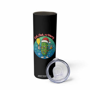 Funny Pickleball Christmas Skinny Tumbler Eat Dink And Be Merry Gift For Players TS12 Print Your Wear