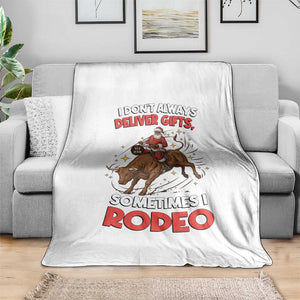 Funny Black Santa Bull Riding Christmas Throw Blanket I Do Not Deliver Gifts I Rodeo TS12 Print Your Wear