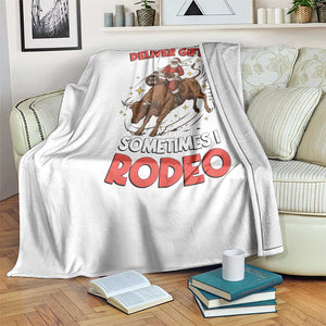 Funny Black Santa Bull Riding Christmas Throw Blanket I Do Not Deliver Gifts I Rodeo TS12 Print Your Wear