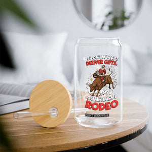 Funny Black Santa Bull Riding Christmas Glass Can I Do Not Deliver Gifts I Rodeo TS12 Print Your Wear
