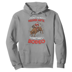 Funny Black Santa Bull Riding Christmas Hoodie I Do Not Deliver Gifts I Rodeo TS12 Sport Gray Print Your Wear