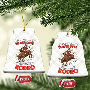 Funny Black Santa Bull Riding Christmas Ceramic Ornament I Do Not Deliver Gifts I Rodeo TS12 Print Your Wear