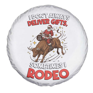 Funny Black Santa Bull Riding Christmas Spare Tire Cover I Do Not Deliver Gifts I Rodeo TS12 Print Your Wear