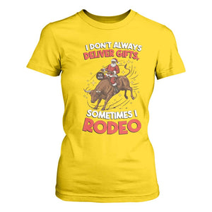 Funny Black Santa Bull Riding Christmas T Shirt For Women I Do Not Deliver Gifts I Rodeo TS12 Daisy Print Your Wear