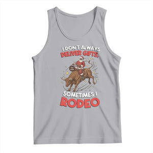 Funny Black Santa Bull Riding Christmas Tank Top I Do Not Deliver Gifts I Rodeo TS12 Athletic Heather Print Your Wear