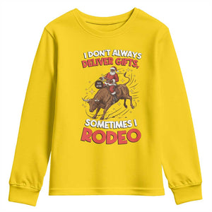 Funny Black Santa Bull Riding Christmas Youth Sweatshirt I Do Not Deliver Gifts I Rodeo TS12 Daisy Print Your Wear