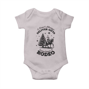 Funny Santa Cowboy Christmas Baby Onesie I Do Not Deliver Gifts I Rodeo TS12 Ice Gray Print Your Wear