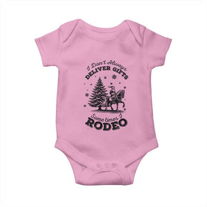 Funny Santa Cowboy Christmas Baby Onesie I Do Not Deliver Gifts I Rodeo TS12 Light Pink Print Your Wear