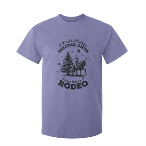 Funny Santa Cowboy Christmas T Shirt For Kid I Do Not Deliver Gifts I Rodeo TS12 Violet Print Your Wear