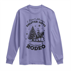 Funny Santa Cowboy Christmas Long Sleeve Shirt I Do Not Deliver Gifts I Rodeo TS12 Violet Print Your Wear