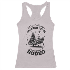 Funny Santa Cowboy Christmas Racerback Tank Top I Do Not Deliver Gifts I Rodeo TS12 Ice Gray Print Your Wear