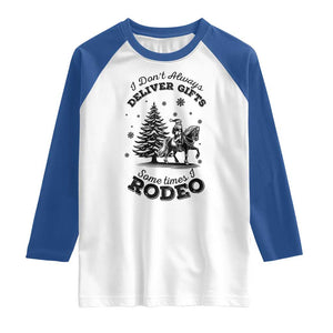 Funny Santa Cowboy Christmas Raglan Shirt I Do Not Deliver Gifts I Rodeo TS12 White Royal Print Your Wear