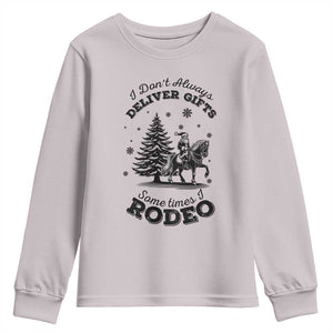Funny Santa Cowboy Christmas Youth Sweatshirt I Do Not Deliver Gifts I Rodeo TS12 Ice Gray Print Your Wear