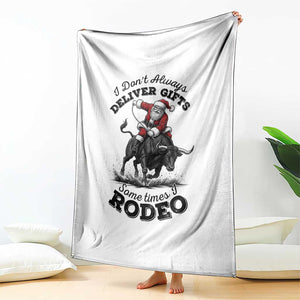 Funny Black Santa Cowboy Bull Rider Christmas Throw Blanket I Do Not Deliver Gifts I Rodeo TS12 Print Your Wear