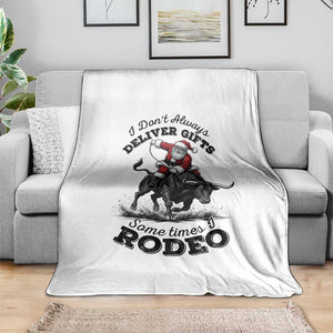 Funny Black Santa Cowboy Bull Rider Christmas Throw Blanket I Do Not Deliver Gifts I Rodeo TS12 Print Your Wear
