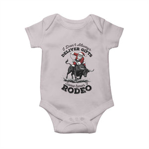 Funny Black Santa Cowboy Bull Rider Christmas Baby Onesie I Do Not Deliver Gifts I Rodeo TS12 Ice Gray Print Your Wear