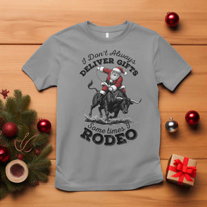 Funny Black Santa Cowboy Bull Rider Christmas T Shirt I Do Not Deliver Gifts I Rodeo TS12 Sport Gray Print Your Wear