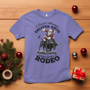 Funny Black Santa Cowboy Bull Rider Christmas T Shirt I Do Not Deliver Gifts I Rodeo TS12 Violet Print Your Wear