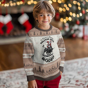 Funny Black Santa Cowboy Bull Rider Xmas Ugly Christmas Sweater I Do Not Deliver Gifts I Rodeo TS12 Mocha Mousse Print Your Wear