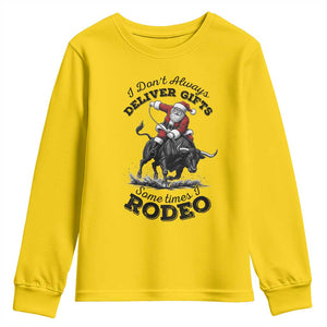 Funny Black Santa Cowboy Bull Rider Christmas Youth Sweatshirt I Do Not Deliver Gifts I Rodeo TS12 Daisy Print Your Wear