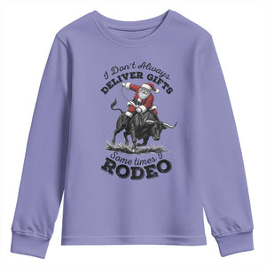 Funny Black Santa Cowboy Bull Rider Christmas Youth Sweatshirt I Do Not Deliver Gifts I Rodeo TS12 Violet Print Your Wear